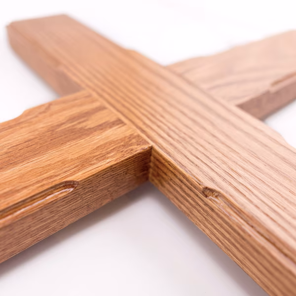 3ft Oak Fluted Cross Marker - Image 2